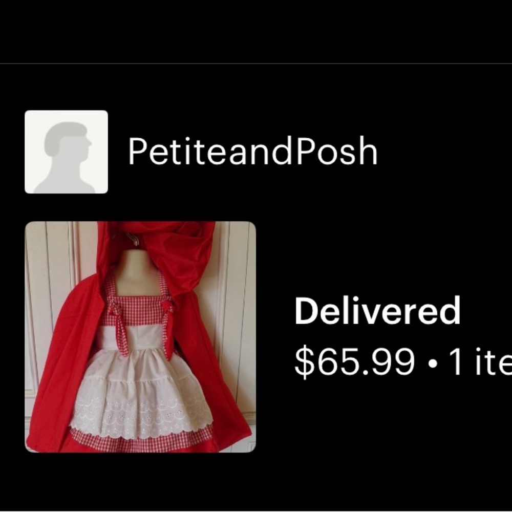 Little red riding hood hand made costume. High quality. For 3-4 year old